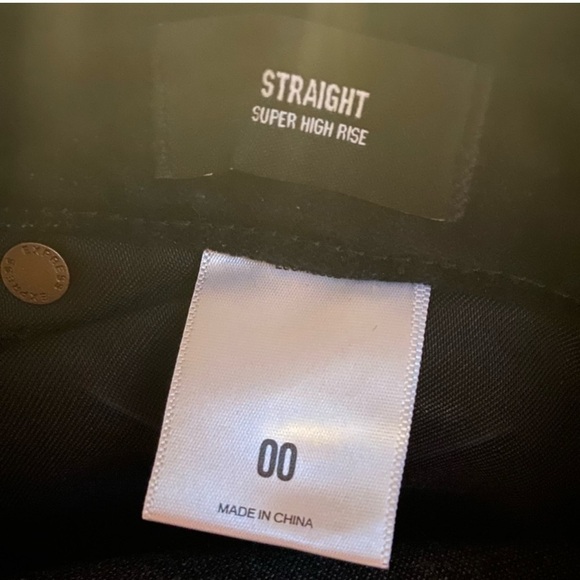 Express Super High Rise Straight Cropped Velvet Pants - Picture 7 of 10